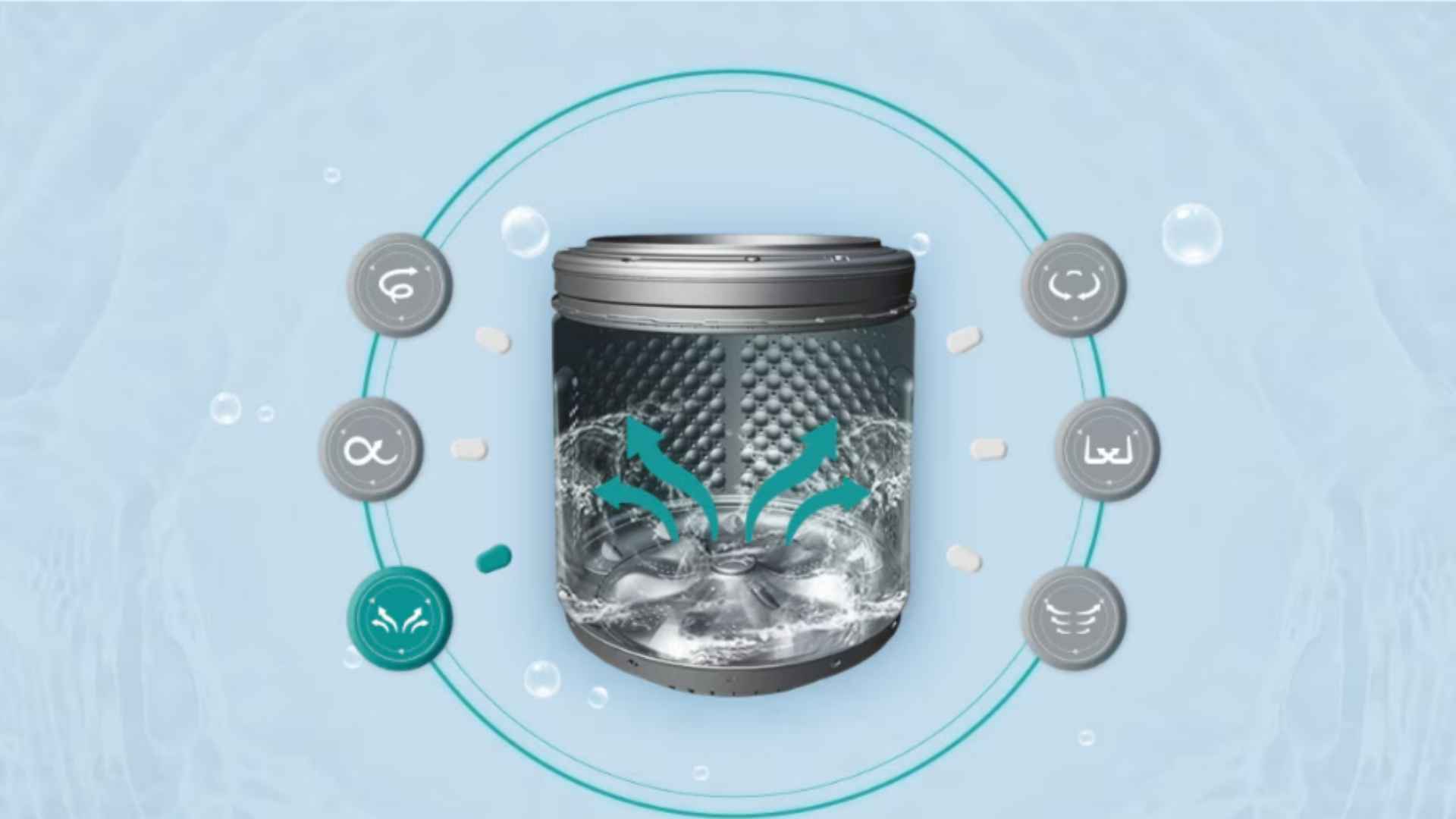 LG Subscribe Top Load washer 17kg rotate motion